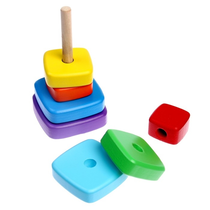 Пирамидка деревянная маленькая &laquo;Квадрат&raquo;