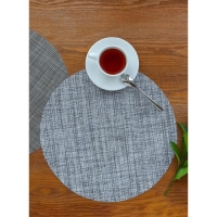 Салфетка сервировочная на стол Доляна &laquo;Ди&raquo;, d=38 см, цвет тёмно-серый