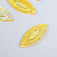 Декор для творчества пластик клеевой "Глаз" голография оранж набор 6 шт 1,8х4,5 см