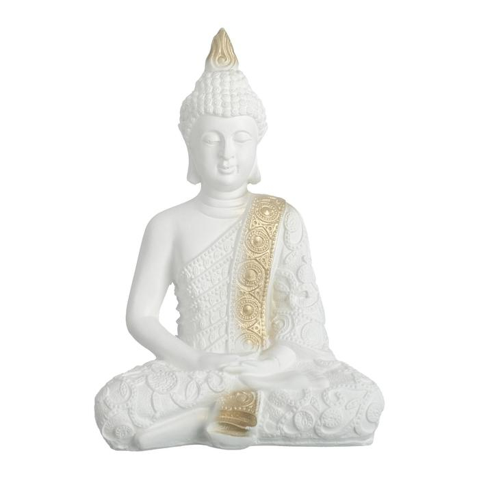 Фигура Фигура "Будда малый" 16х9х23см бело-золотая