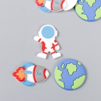 Декор для творчества резина "Космос" набор 15 шт МИКС 3х3 см