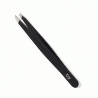 Пинцет &laquo;Premium&raquo; скошенный, широкий, 9,6 см, на блистере, цвет чёрный