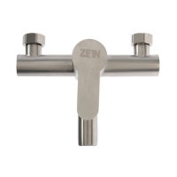 Смеситель для ванны ZEIN ZS5, короткий излив, с душевым набором, нержавеющая сталь, сатин Смеситель для ванны ZEIN ZS5, короткий излив, с душевым набором, нержавеющая сталь, сатин