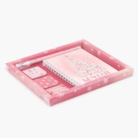 Подарочный набор новогодний блокнот на спирали, магнитные закладки 3 шт и ручка пластик &laquo;Мечтай! Мечты сбываются&raquo;