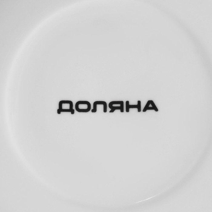 Чайная пара керамическая Доляна &laquo;Колокольчики&raquo;, 2 предмета: чашка 250 мл, блюдце d=15 см, цвет белый