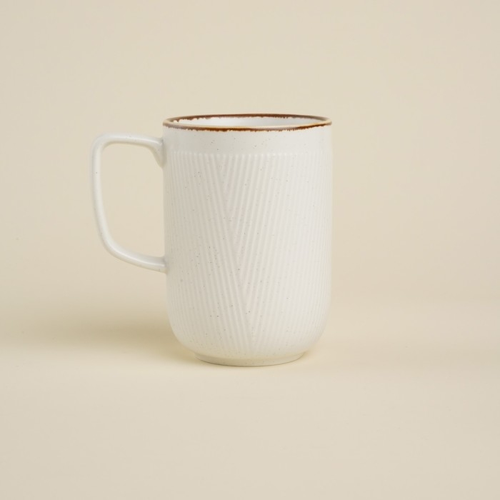 Кружка фарфоровая SL Home «Волна в камне», 350 мл, цвет белый Кружка фарфоровая SL Home «Волна в камне», 350 мл, цвет белый