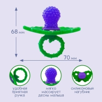 Прорезыватель силиконовый &laquo;Ягодка-пустышка&raquo;, цвет фиолетовый, Крошка Я