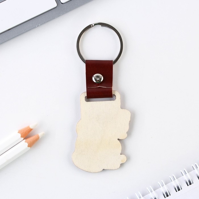 Брелок для ключей деревянный &laquo;Котик&raquo;, 7 х 3,6 см