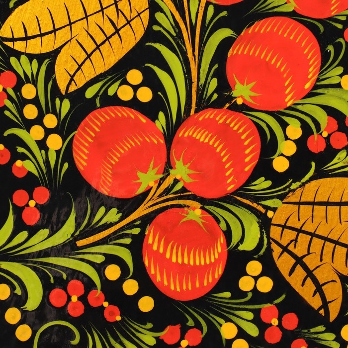 Доска разделочная &laquo;Ягодка&raquo;, микс, хохлома