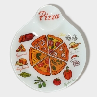 Блюдо стеклянное с соусником Доляна «Пицца», 22×19,4 см Блюдо стеклянное с соусником Доляна «Пицца», 22×19,4 см