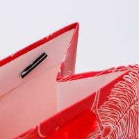 Новый год. Пакет подарочный новогодний под бутылку &laquo;Перья&raquo;, 13 x 36 x 10 см.