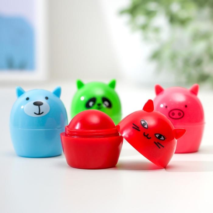 Бальзам для губ «Зверята», микс цветов и ароматов Бальзам для губ «Зверята», микс цветов и ароматов