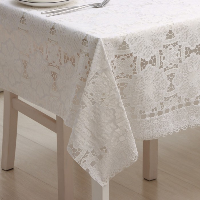 Клеёнка на стол &laquo;Царский лад&raquo;, ажурная, ширина 137 см, рулон 20 метров, толщина 0,3 мм