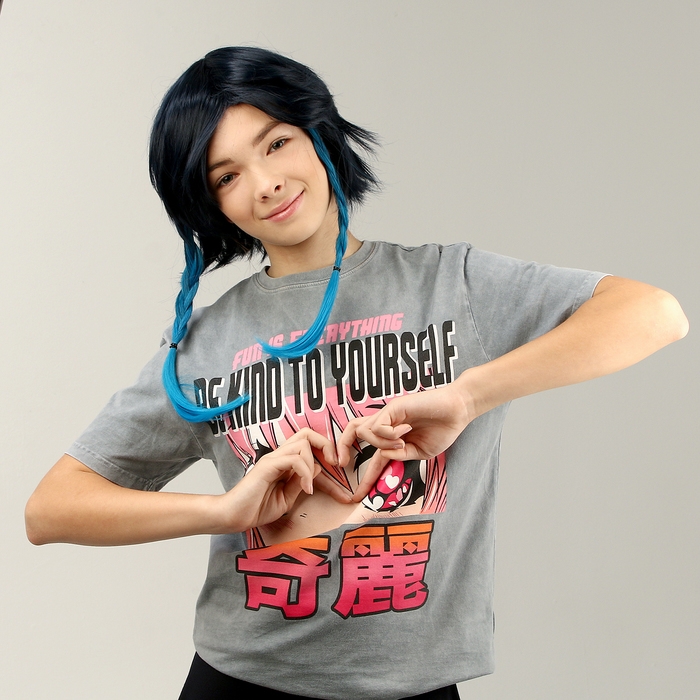 Карнавальный парик &laquo;Аниме&raquo; цвет голубой с косами