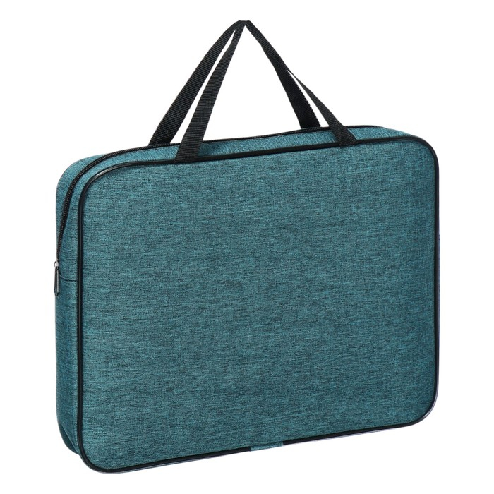 Папка с ручками А4, 350 х 270 х 60 мм, текстильная, Офис Премиум ПДМ-111 Папка с ручками А4, 350 х 270 х 60 мм, текстильная, Офис Премиум ПДМ-111 "Аквамарин"