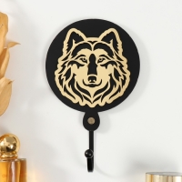 Крючок декоративный дерево "Волк" чёрный, зеркальный 4,3х11,8х20 см Крючок декоративный дерево "Волк" чёрный, зеркальный 4,3х11,8х20 см