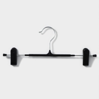 Вешалки для брюк и юбок с зажимами, набор 10 шт, 32×13,5 см, цвет чёрный Вешалки для брюк и юбок с зажимами, набор 10 шт, 32×13,5 см, цвет чёрный