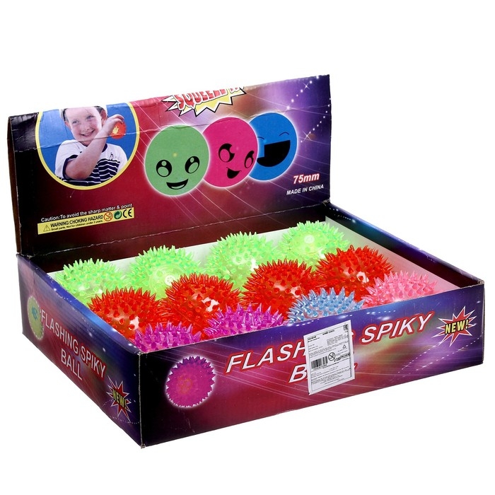 Мяч &laquo;Ёжик&raquo;, световой, с пищалкой, цвета МИКС