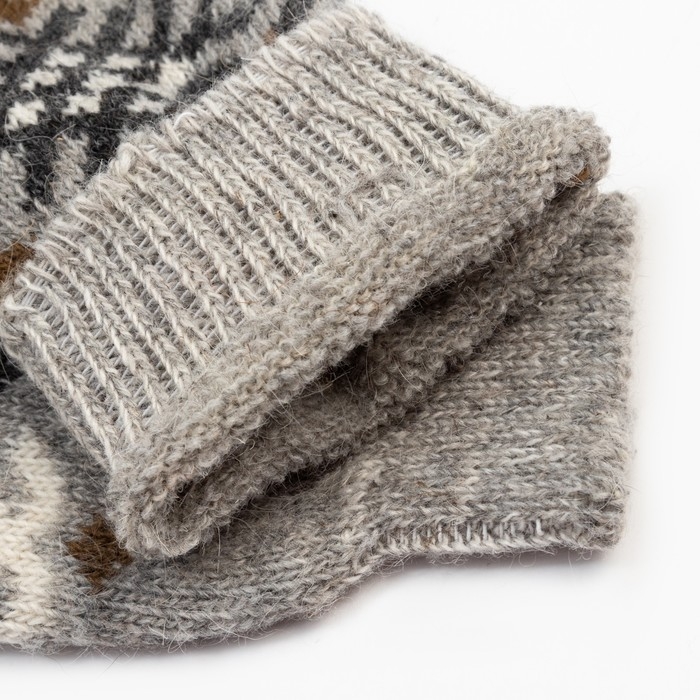 Носки мужские шерстяные, цвет серый, размер 25