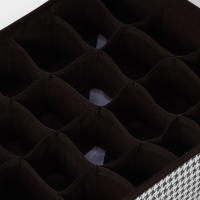 Органайзер для хранения белья Доляна &laquo;Вилли&raquo;, 24 ячейки, 35&times;30&times;10 см, цвет бело-коричневый