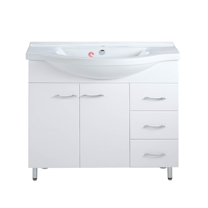 Комплект мебели для ванной: Тумба Комплект мебели для ванной: Тумба "Элеганс 100/3" + раковина" Эльбрус", 97 х 33 х 82 см