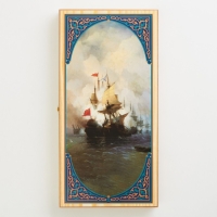 Нарды "Парусник", деревянная доска 60 х 60 см, с полем для игры в шашки Нарды "Парусник", деревянная доска 60 х 60 см, с полем для игры в шашки