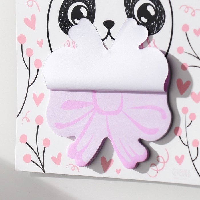 Магнит с блоком для записей "Панда с бантом" 12,5х15,7 см