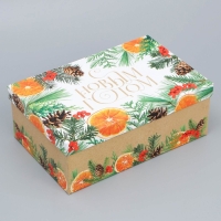 Набор подарочных коробок 5 в 1 &laquo;Новогодний&raquo;, 22 х 14 х 8.5 ‒ 32.5 х 20 х 12.5 см, Новый год