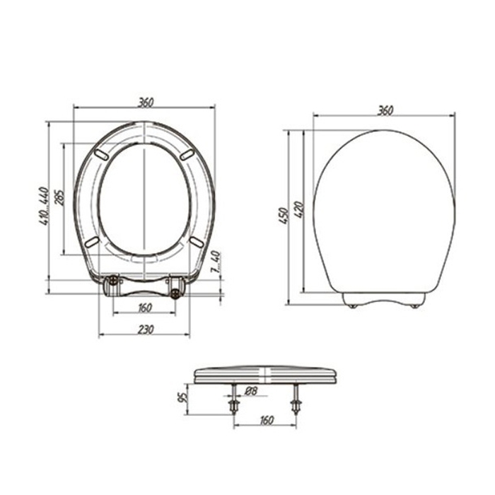 Сиденье для унитаза ORIO К-01, регулируемое, белое Сиденье для унитаза ORIO К-01, регулируемое, белое