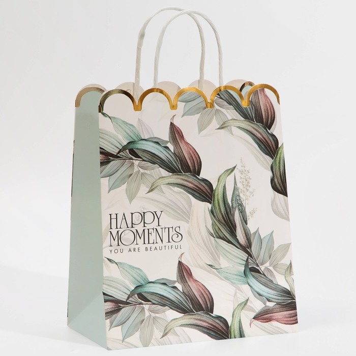 Пакет подарочный крафтовый, упаковка, &laquo;Moments&raquo;, 18 х 23 х 10 см