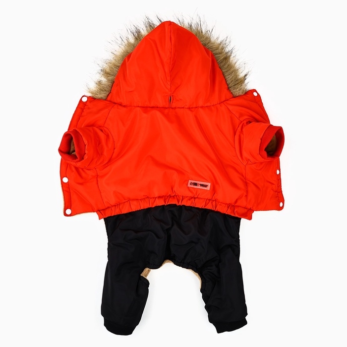 Одежда для собак. Комбинезон зимний &laquo;Тёплая зима&raquo;, красно-чёрный, размер L