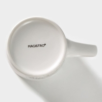 Кружка фарфоровая Magistro &laquo;Мандала&raquo;, 380 мл, бежевый узор