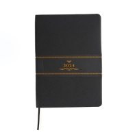 Ежедневник датированный 2024 A5 176 листов, deVENTE.Nobile, мягкая обложка из искусственной кожи, ляссе, кремовый блок 70 г/м2, чёрный Ежедневник датированный 2024 A5 176 листов, deVENTE.Nobile, мягкая обложка из искусственной кожи, ляссе, кремовый блок 70 г/м2, чёрный