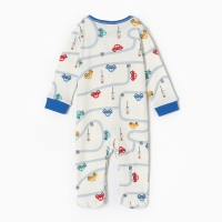 Комбинезон детский, цвет белый/машинки, рост 74