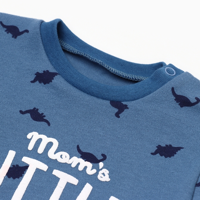 Боди детское с длинным рукавом "Дино", цвет голубой, рост 74