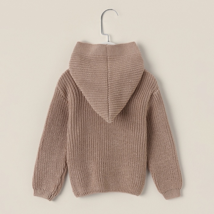 Кардиган вязаный с капюшоном SL Home, р.92-98 см, песочный Кардиган вязаный с капюшоном SL Home, р.92-98 см, песочный