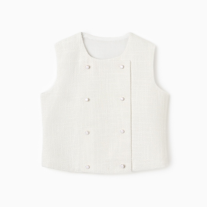 Жилетка для девочки, MINAKU :Party Dress, цвет белый, рост 140 см