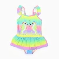 Купальник слитный для девочек, цвет салатовый, рост 110-116 см