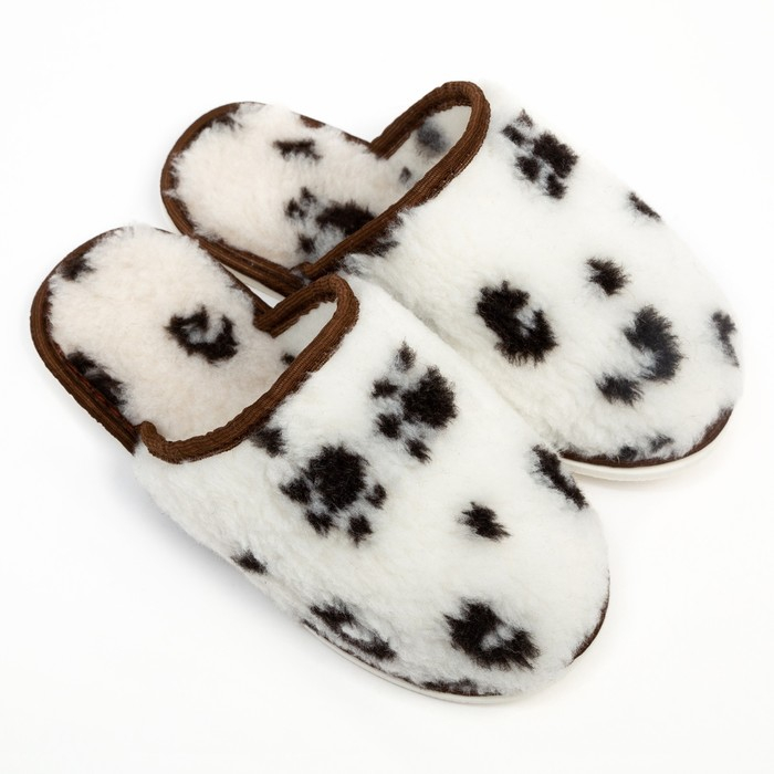 Тапочки женские, цвет молочный &laquo;Лапки&raquo;, размер 40