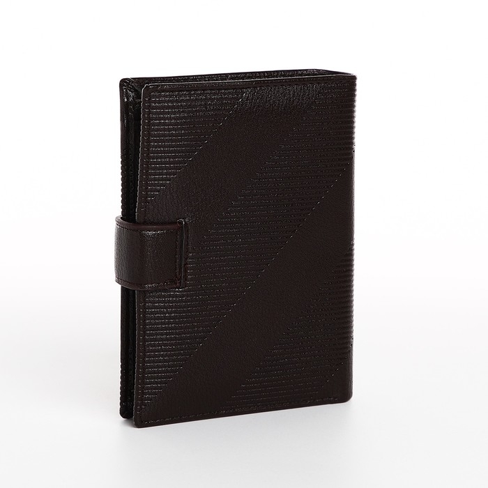 Портмоне мужское на магните, 3 в 1, для купюр, автодокументов и паспорта, цвет коричневый