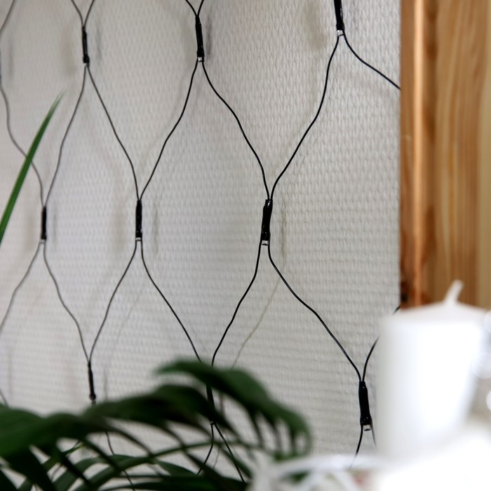 Гирлянда &laquo;Сеть&raquo; 1.6 &times; 1.6 м, IP20, тёмная нить, 144 LED, свечение синее, 8 режимов, 220 В