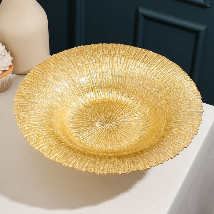 Блюдо сервировочное на ножке «Лунное сияние», d=30 см, цвет золотой Блюдо сервировочное на ножке «Лунное сияние», d=30 см, цвет золотой