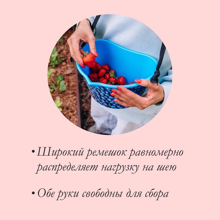 Ёмкость для сбора ягод, 3 л, &laquo;Черника&raquo;, голубая