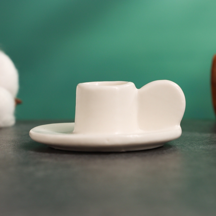 Подсвечник Подсвечник "Саймон" белый глянец, 3х6х6см