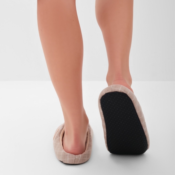 Тапочки женские, размер 36-37, цвет бежевый Тапочки женские, размер 36-37, цвет бежевый