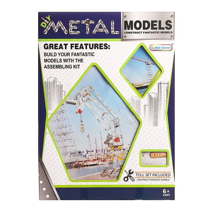 Конструктор металлический &laquo;Кран&raquo;, 523 детали