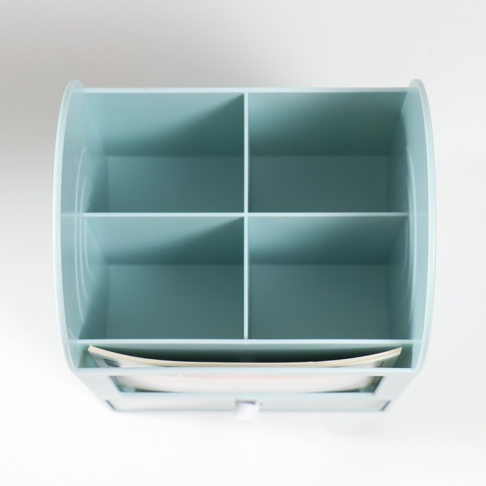 Шкатулка-органайзер пластик Шкатулка-органайзер пластик "Лаконичность" голубая 12х14,2х21 см