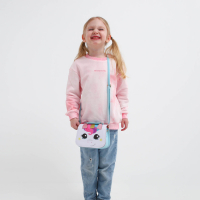 Сумка детская для девочки &laquo;Единорог&raquo;, отдел на молнии, цвет белый/голубой, 16х6,5х12 см