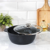 Жаровня, 4 л, d=28 см, h=10,5 см, антипригарное покрытие, цвет тёмный мрамор Жаровня, 4 л, d=28 см, h=10,5 см, антипригарное покрытие, цвет тёмный мрамор