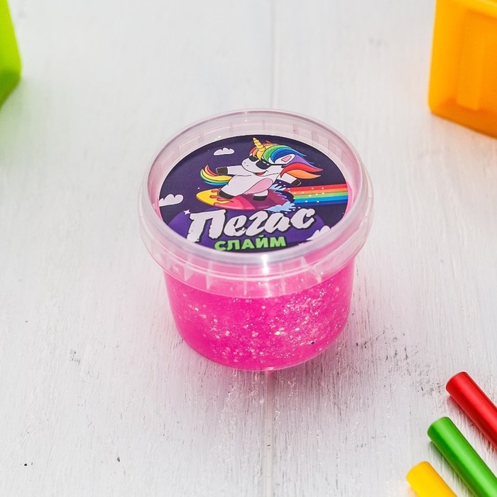 Слайм «Пегас» неоновый, розовый 90 г Слайм «Пегас» неоновый, розовый 90 г